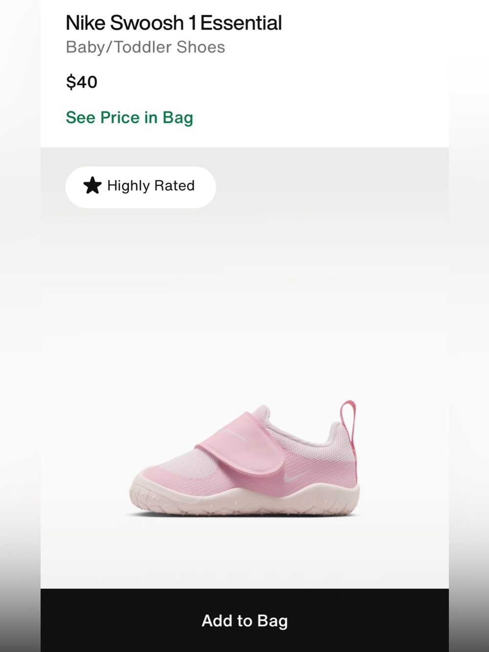 Nike Swoosh 1 Essential
Baby/Toddler Shoes